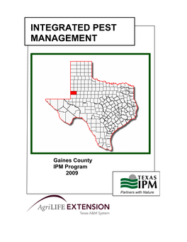 2009 Gaines County IPM Annual Report Which Is Distributed to the Gaines County IPM Steering Committee, the Gaines County IPM Program Sponsors, and Supporters