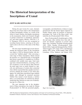 Historical Interpretations of the Inscriptions of Uxmal