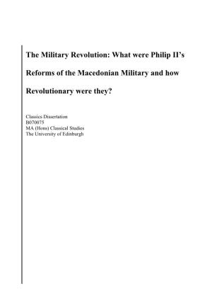 What Were Philip II's Reforms of the Macedonian Military and How