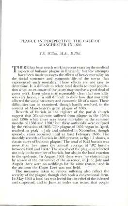 Plague in Perspective: the Case of Manchester in 1605