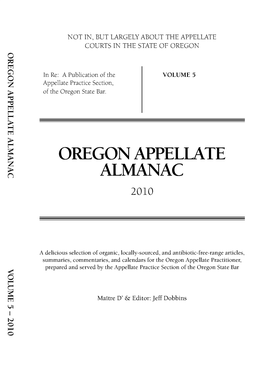 Oregon Appellate Almanac 2010