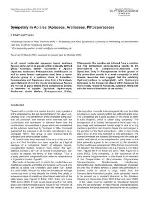 Sympetaly in Apiales (Apiaceae, Araliaceae, Pittosporaceae)