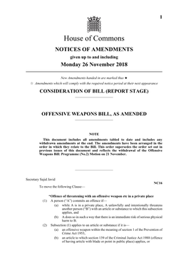 1 Notices of Amendments