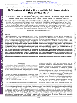 Pbdes Altered Gut Microbiome and Bile Acid Homeostasis in Male C57BL/6 Mice S