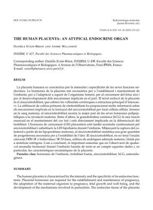 The Human Placenta: an Atypical Endocrine Organ