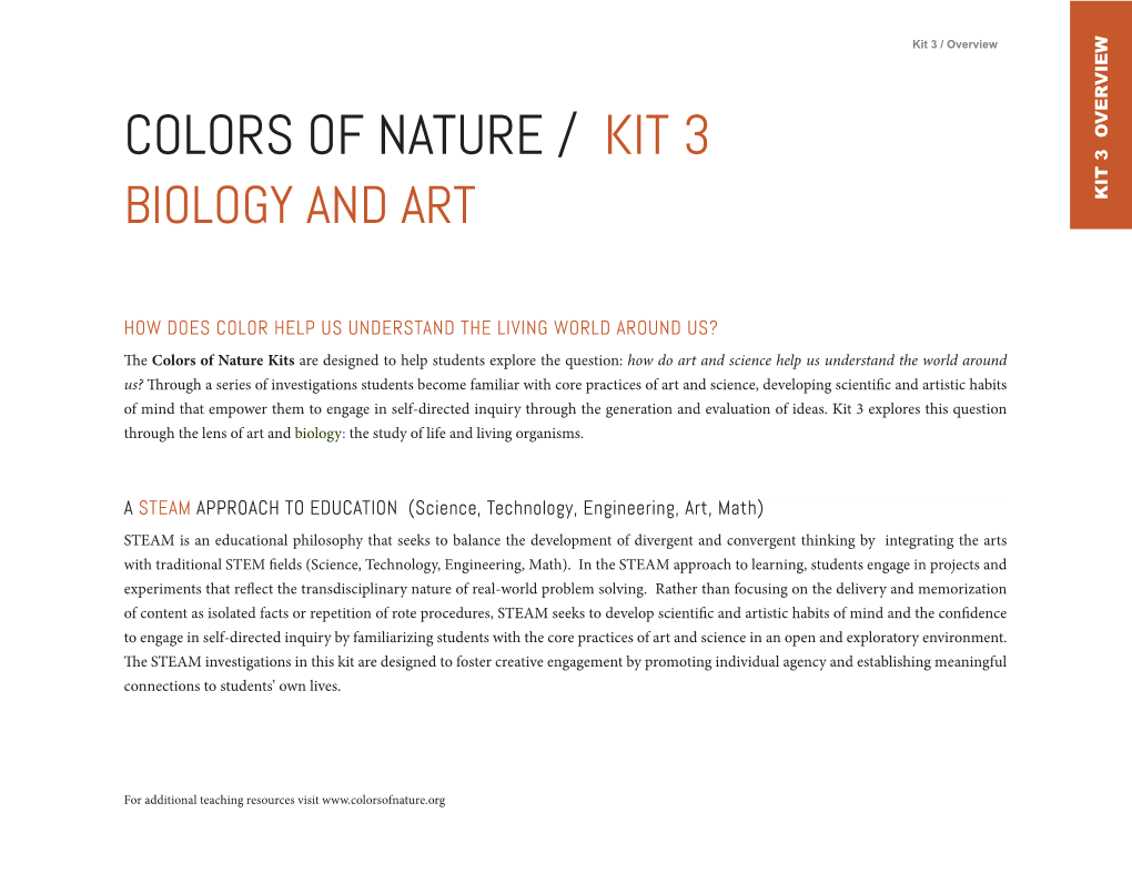 COLORS of NATURE / KIT 3 How Do Art and Science Help Us Understand the World Around Us?