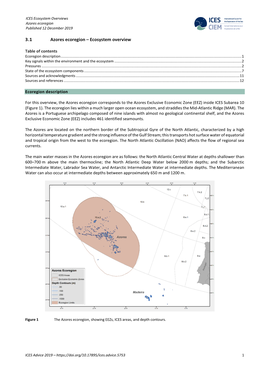 Azores Ecoregion Published 12 December 2019