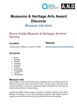 Bruce Castle Museum & Harringay Archive Service
