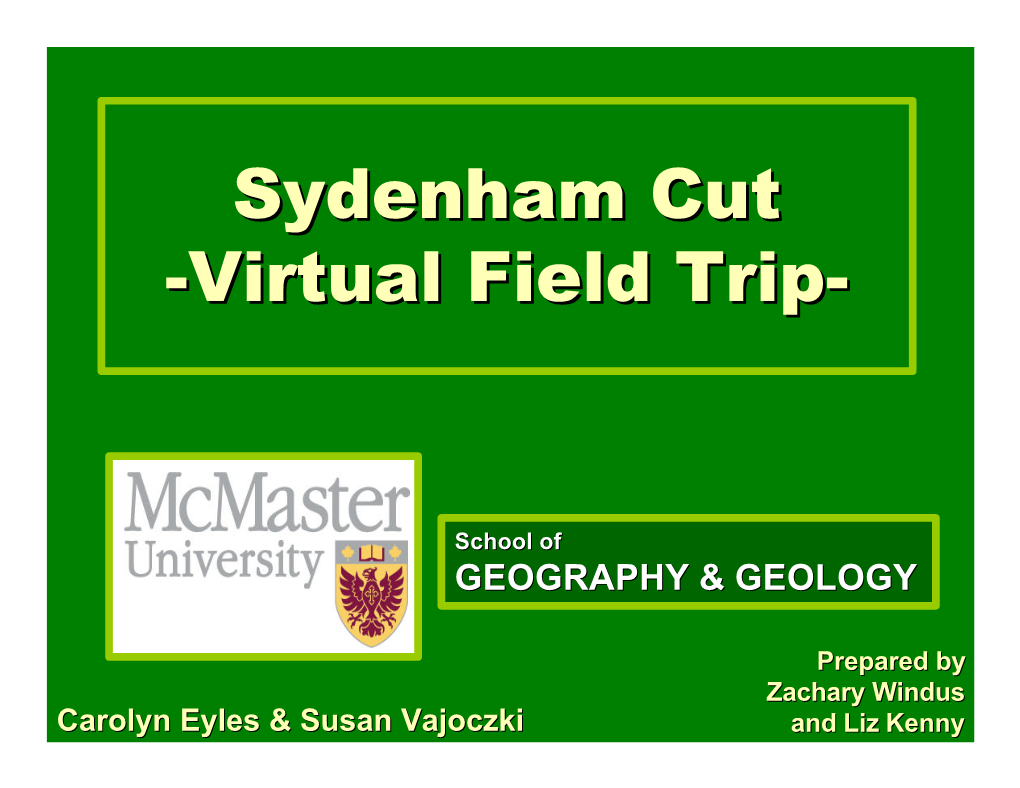 Sydenham Cut -Virtual Field Trip