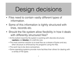 Files Need to Contain Vastly Different Types of Information