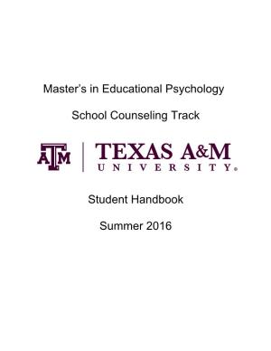 Master's in Educational Psychology School Counseling Track Student