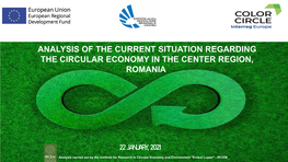 Analysis of the Current Situation Regarding the Circular Economy in the Center Region, Romania