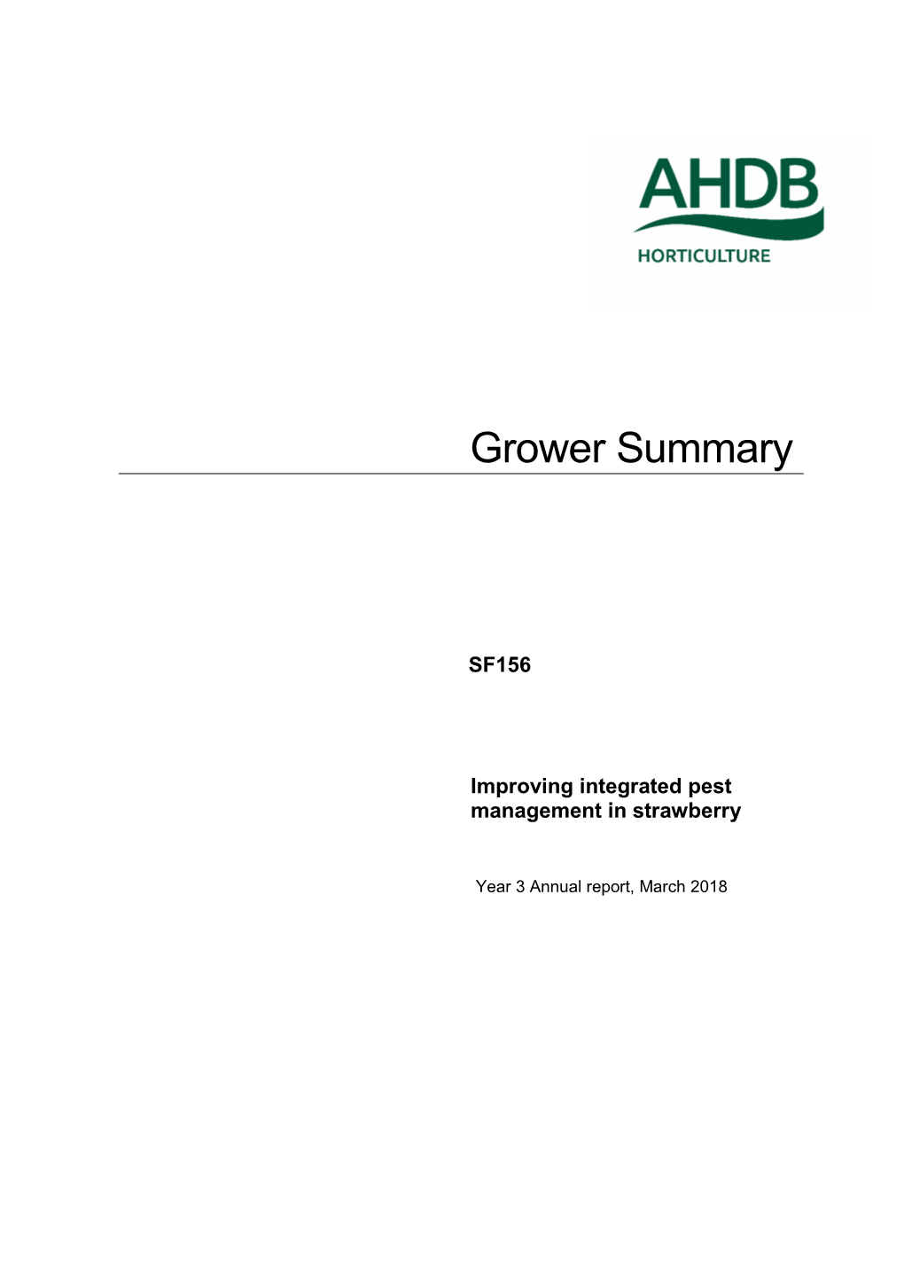 Grower Summary