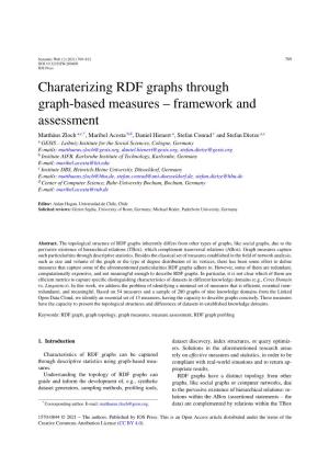 Charaterizing RDF Graphs Through Graph-Based Measures