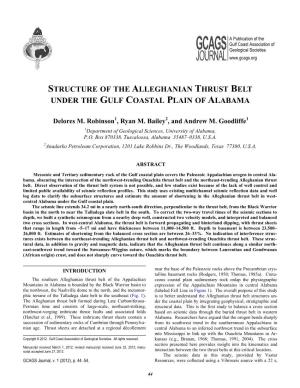 Structure of the Alleghanian Thrust Belt Under the Gulf Coastal Plain of Alabama