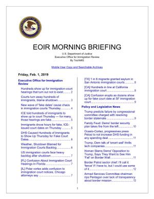 2019 Feb EOIR Morning Briefing