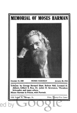Memorial of Moses Harman