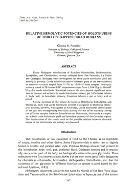 Glorina N. Pocsidio Institute of Biology, College of Science University of the Philippines Diliman, Quezon City