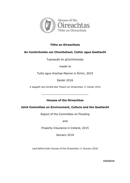 Report of the Joint Committee on Flooding and Property Insurance in Ireland 2015