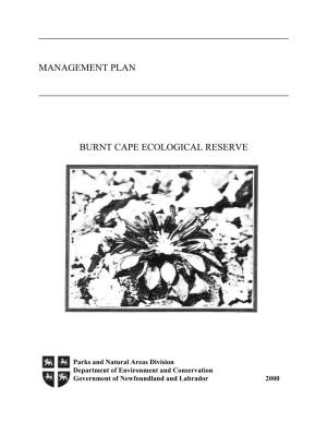 Burnt Cape Ecological Reserve Management Plan