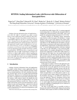 HTTPOS: Sealing Information Leaks with Browser-Side Obfuscation of Encrypted Flows