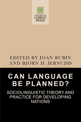 Can Language Be Planned? Can Language Be Planned? Contributors Contributors