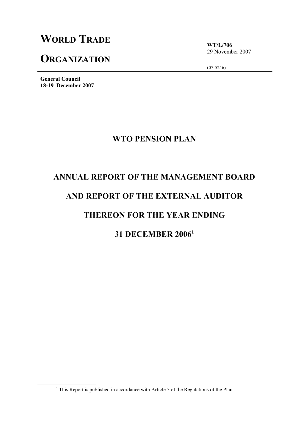 Annual Report of the Management Board