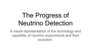 The Progress of Neutrino Detection a Visual Representation of the Technology and Capability of Neutrino Experiments and Their Evolution