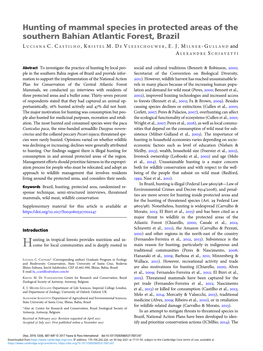 Hunting of Mammal Species in Protected Areas of the Southern Bahian Atlantic Forest, Brazil