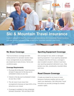 Ski & Mountain Travel Insurance