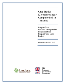 Case Study: Kilombero Sugar Company Ltd. in Tanzania