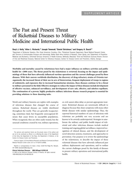 The Past and Present Threat of Rickettsial Diseases to Military Medicine and International Public Health