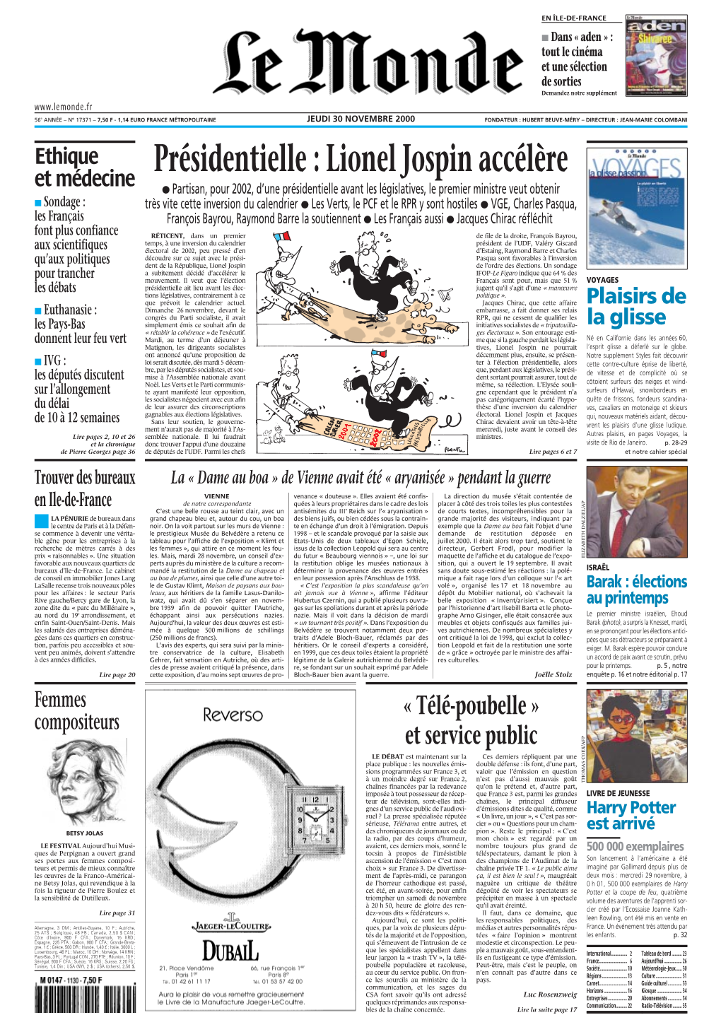 LE MONDE/PAGES<UNE>