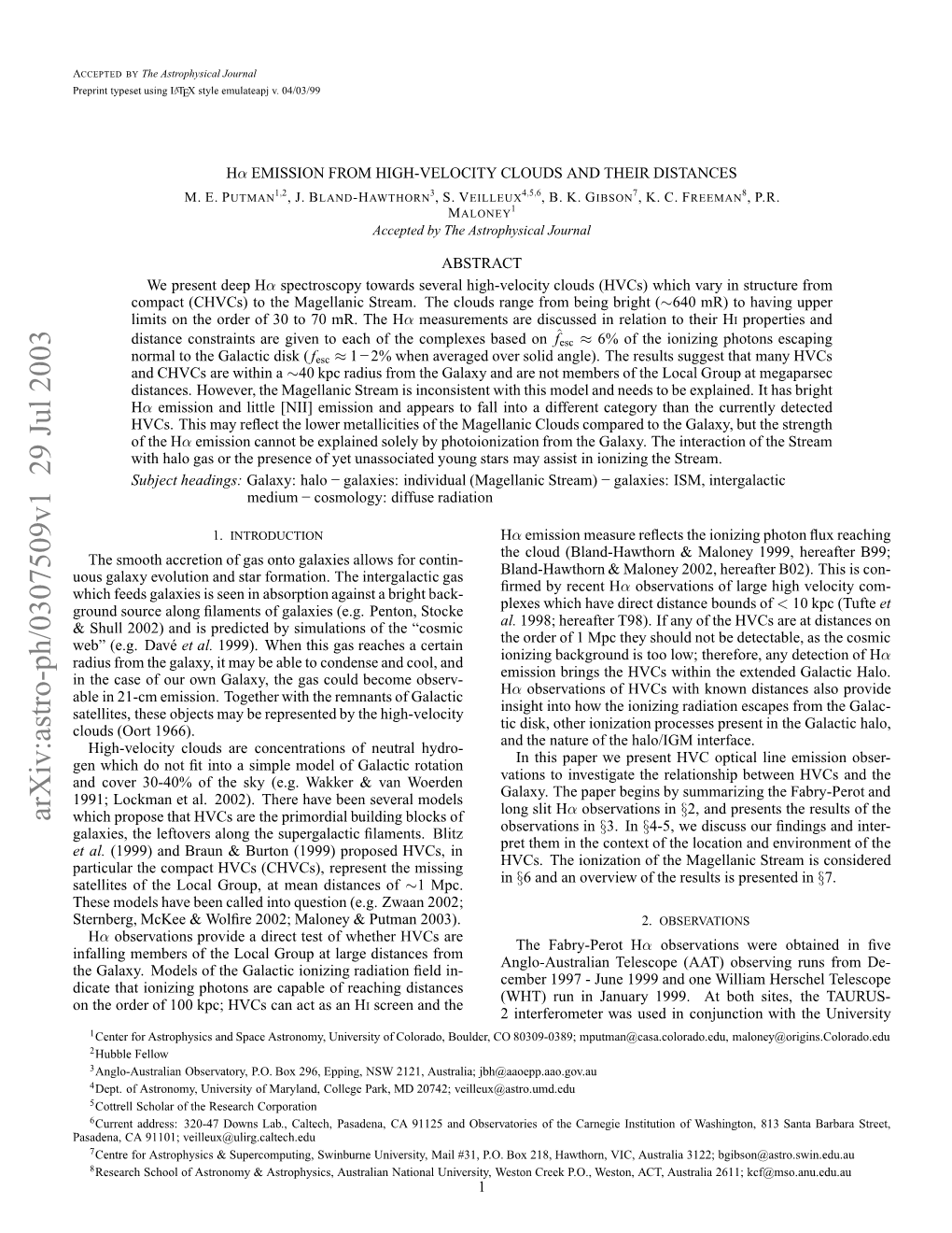 Arxiv:Astro-Ph/0307509V1 29 Jul 2003 Rpittpstuigl Using Typeset Preprint Hl 02 N Speitdb Iuain Fte“Cosmic the of Simulations by Davé Predicted (E.G