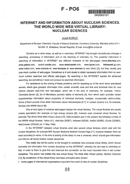 Internet and Information About Nuclear Sciences