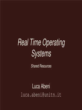 Real Time Operating Systems