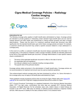 Cigna Cardiac Imaging V2.0.2019 Eff08.01.19