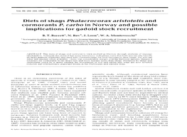 Diets of Shags Phalacrocorax Aristotelis and Cormorants P