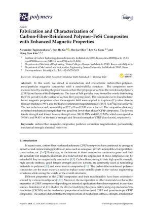 Fabrication and Characterization of Carbon-Fiber-Reinforced Polymer–Fesi Composites with Enhanced Magnetic Properties