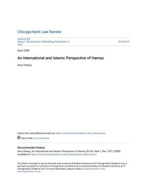 An International and Islamic Perspective of Hamas