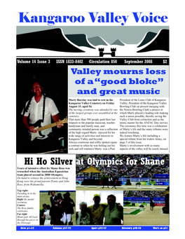 Kangaroo Valley Voice Page 1 Kangaroo Valley Voice