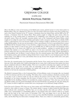 Minor Political Parties