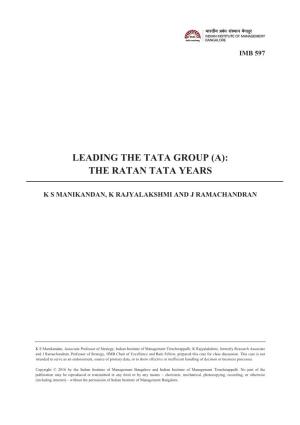 Leading the Tata Group (A): the Ratan Tata Years