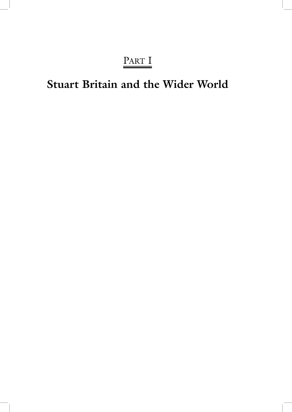 Stuart Britain and the Wider World