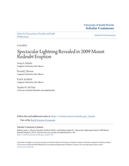Spectacular Lightning Revealed in 2009 Mount Redoubt Eruption Sonja A