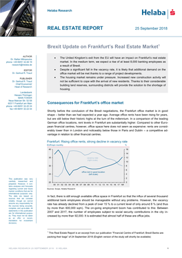REAL ESTATE REPORT Brexit Update on Frankfurt's Real Estate Market1