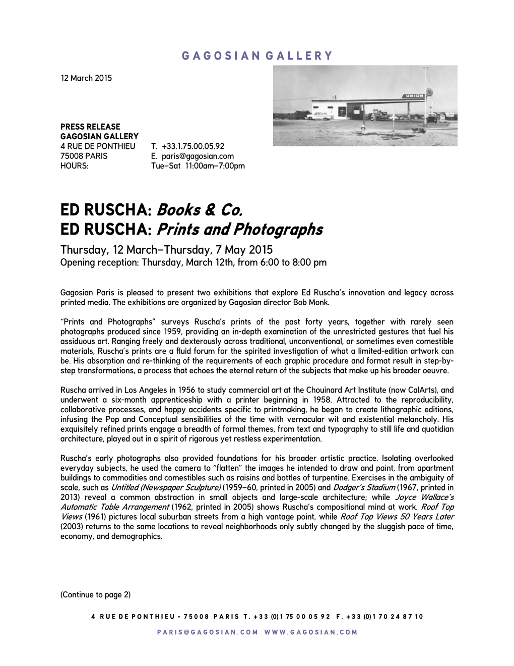 ED RUSCHA: Books & Co