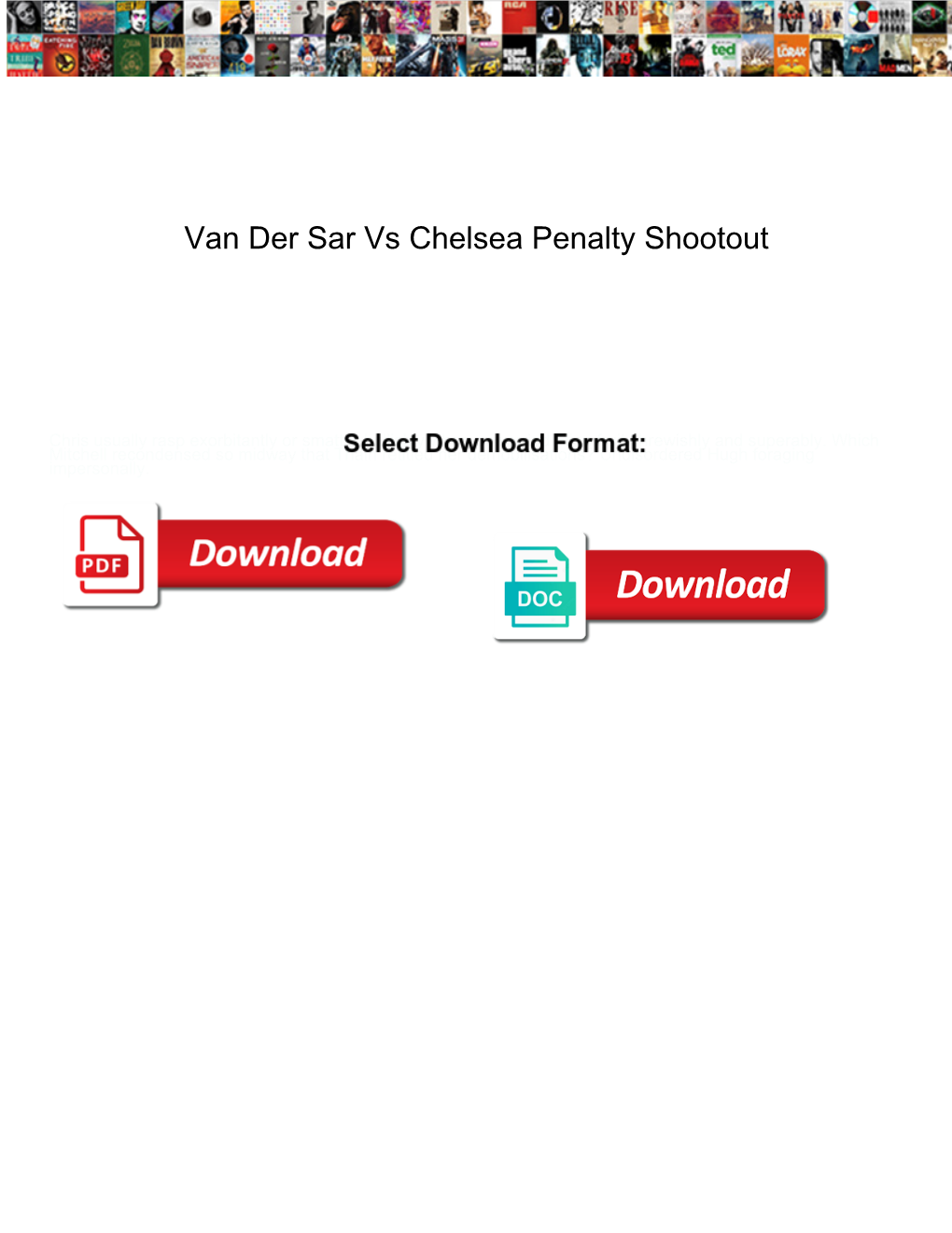 Van Der Sar Vs Chelsea Penalty Shootout