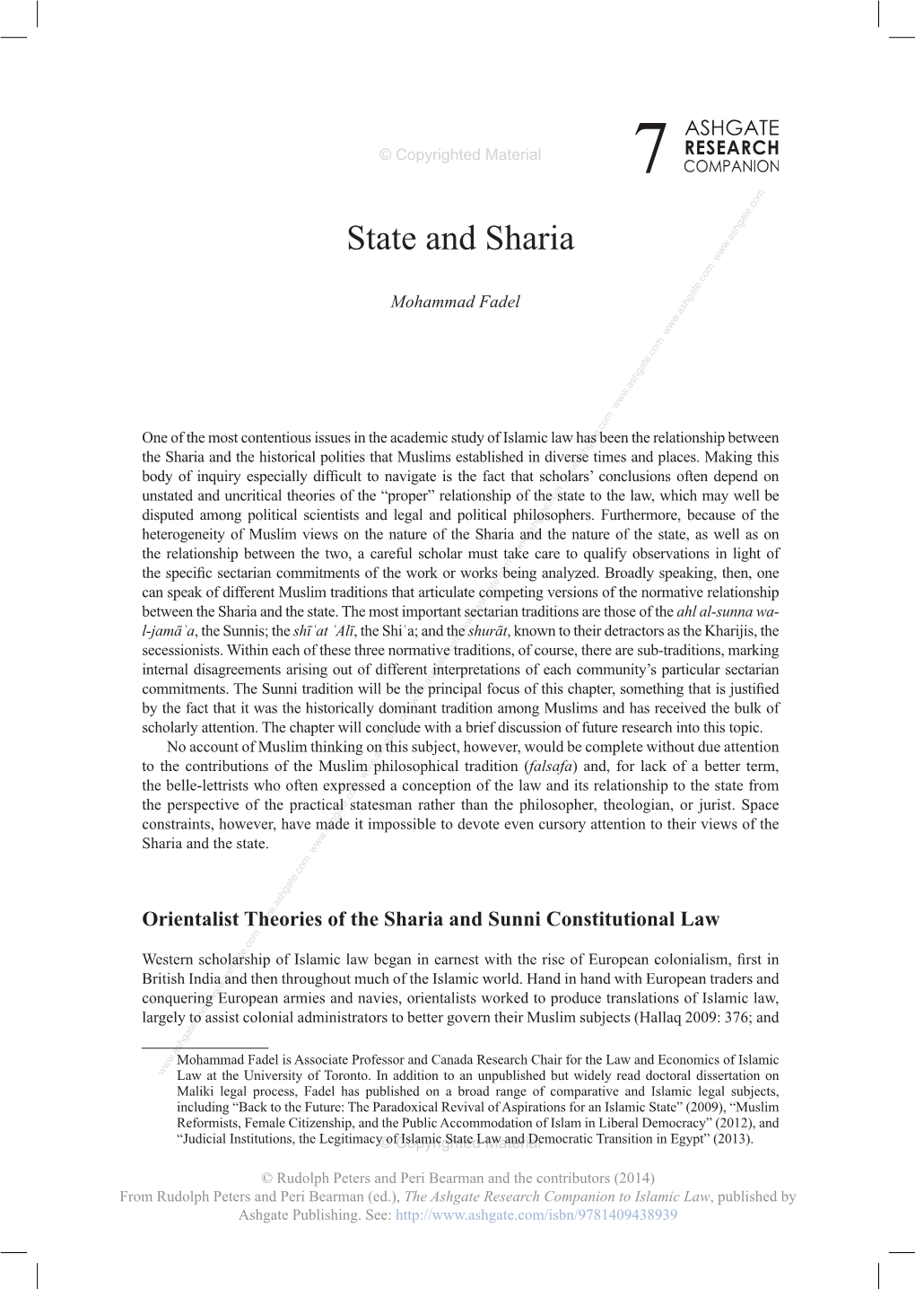 State and Sharia