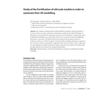 Study of the Fortification of Old Scale Models in Order to Automate Their 3D Modelling